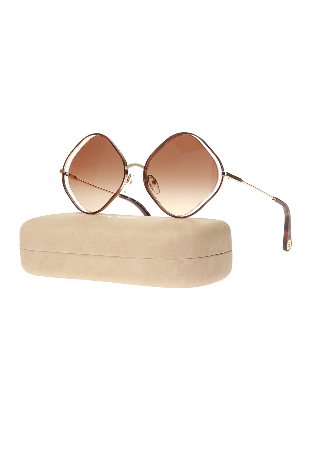 Brown 'Poppy' sunglasses Chloé - logo sunglasses linda farrow